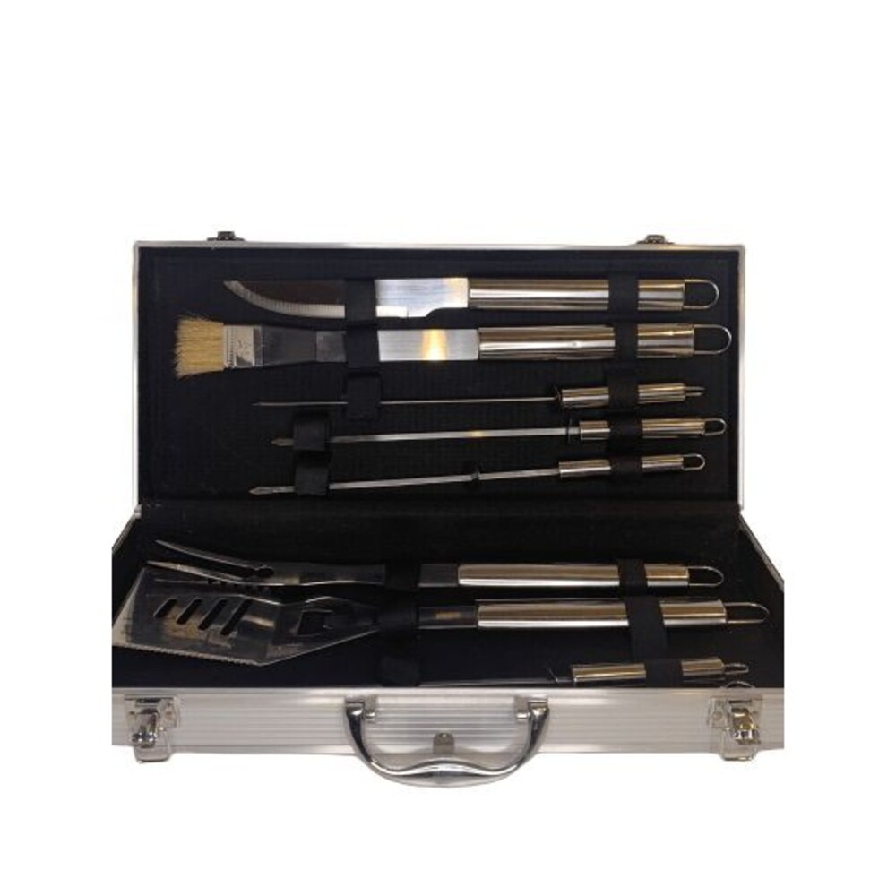 BBQ Tool Set 9pc Stainless Steel Grilling Gift